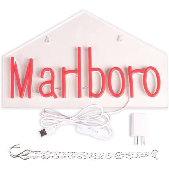 Marlboro Bar LED Neon Sign Wall Decor lights Bedroom Business Man Cave Store NEW - Picture 4 of 7